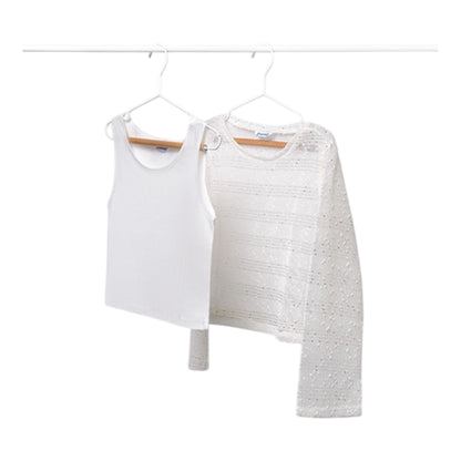 Mayoral - Ivory sparkle knit  2 piece top