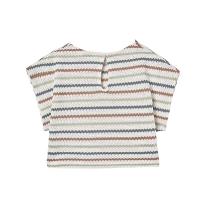 Mayoral - Cream knit, stripe top