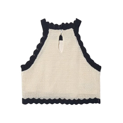 Mayoral - Cream knit, cotton top with floral detail