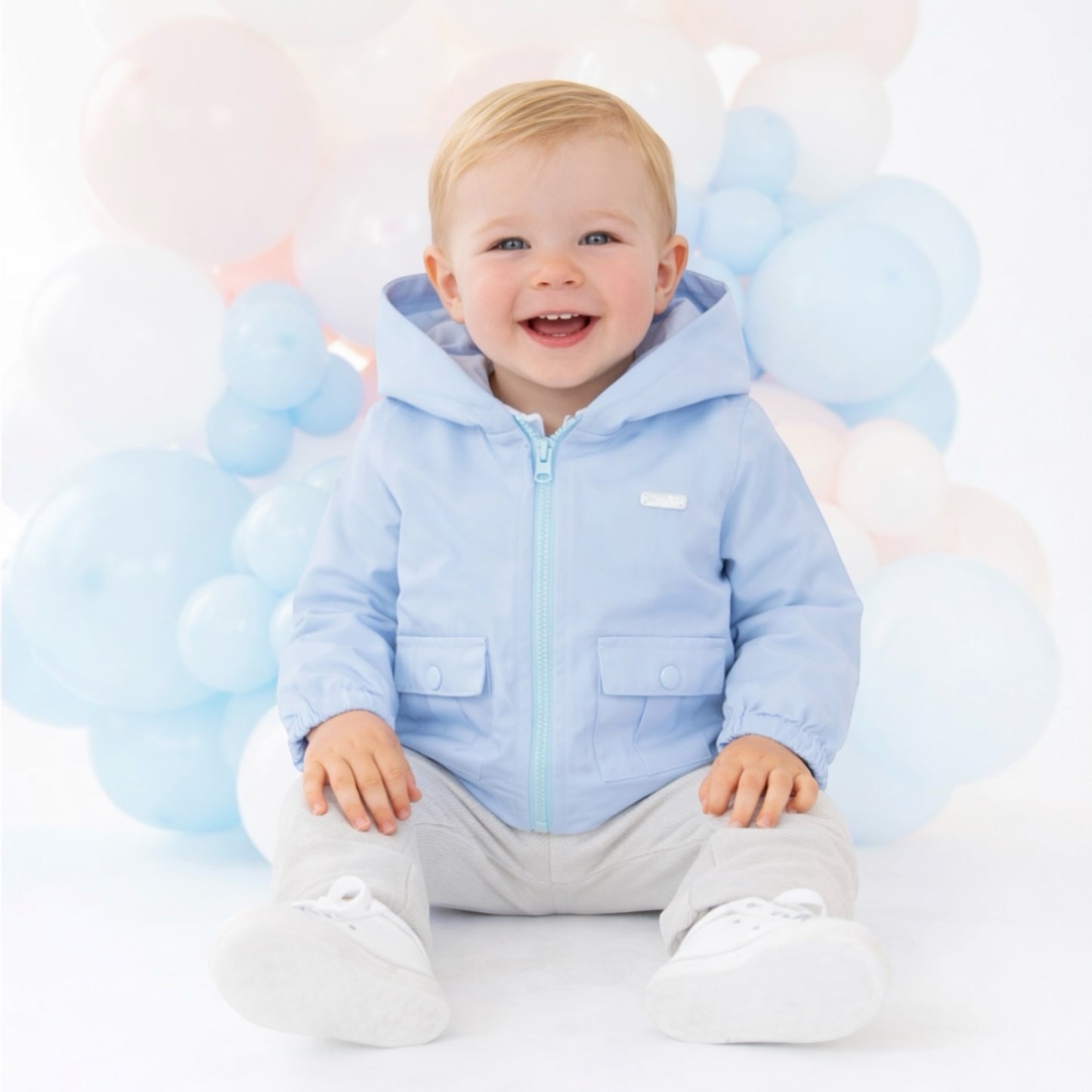 blues baby - Light blue jacket with hood