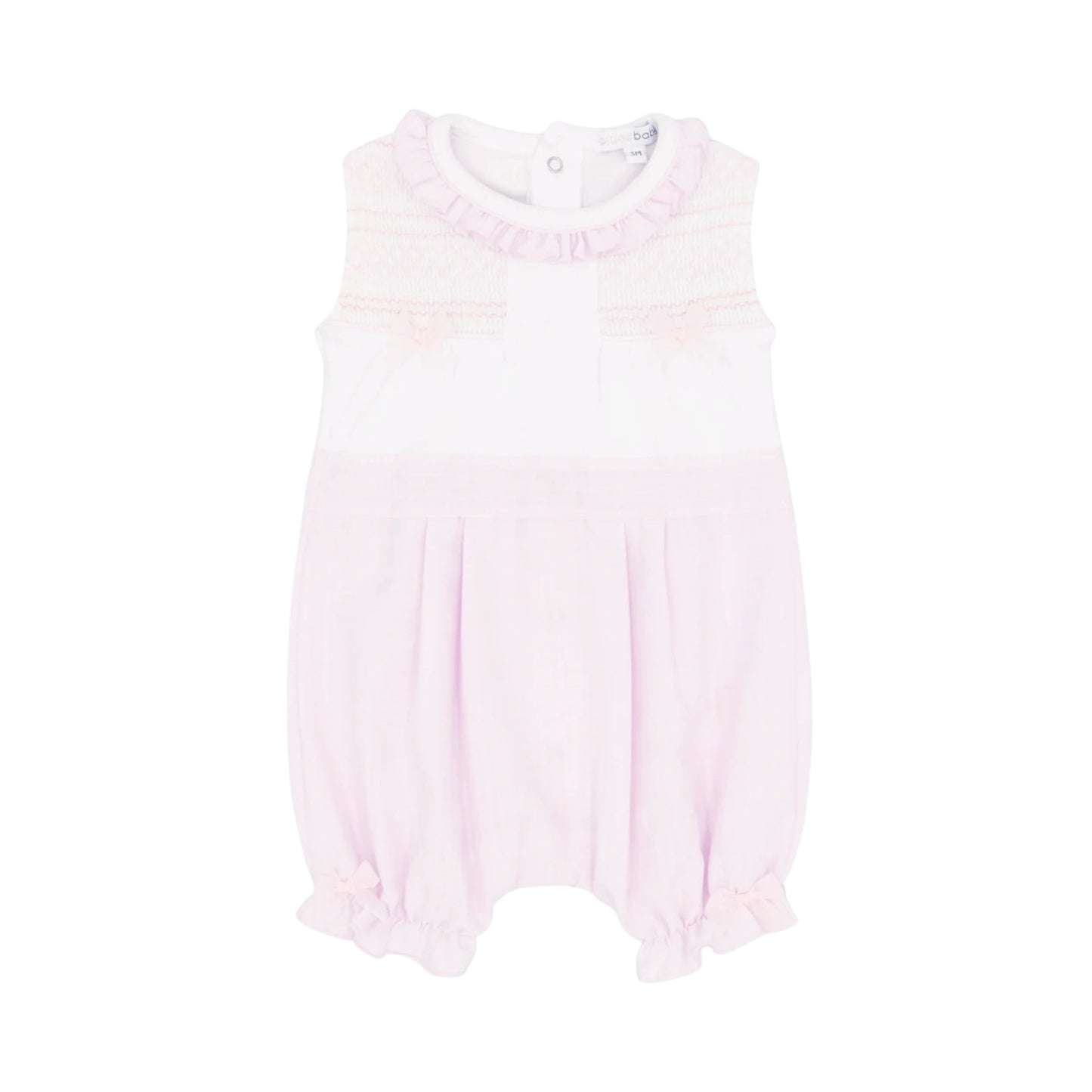 blues baby - Light pink and white romper