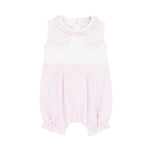 blues baby - Light pink and white romper