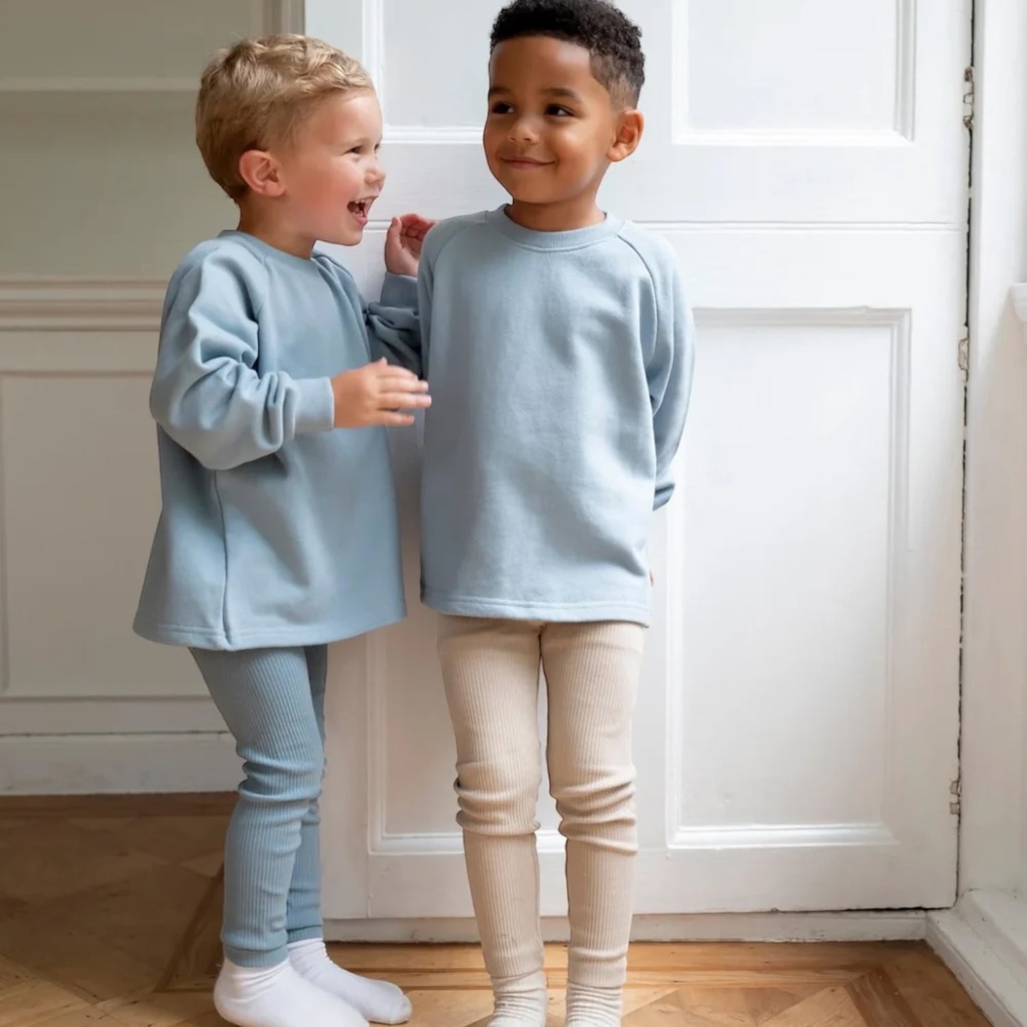 Little Prince & Sister, Leggings, Little Prince & Sister - Leggings, Cornflower blue