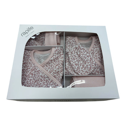 Rapife - 5 piece baby set, pink ditsy