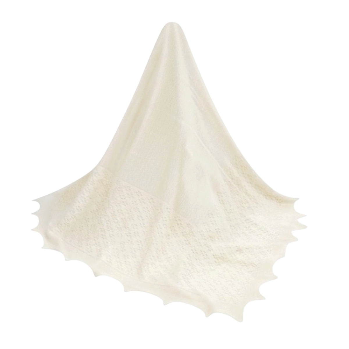 Sarah Louise - Ivory shawl, scalloped edge
