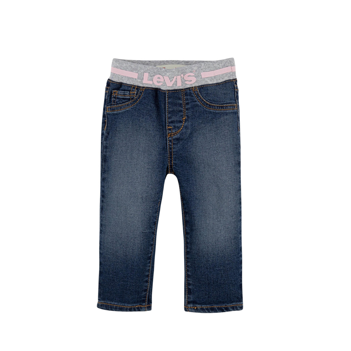 Levi's - Blue jeans with pink waist detail, (12m - 36m)