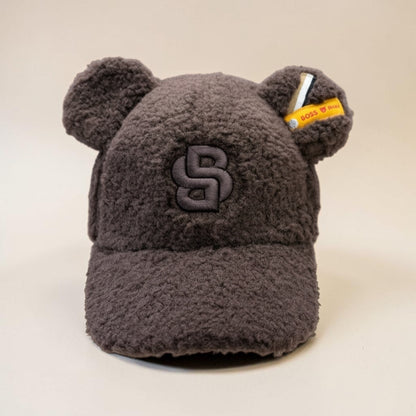 Boss Steiff - Collaboration brown fleece cap with bear ears