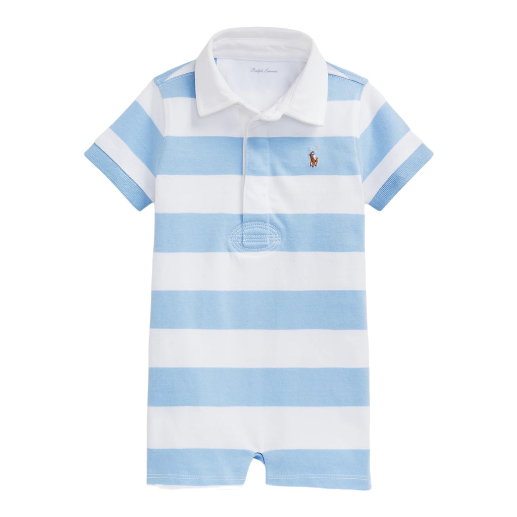 Ralph Lauren - Baby all in one, white and pale blue stripe