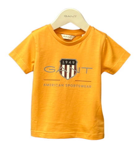 Gant, T-shirts, Gant -Orange crew neck T-shirt, Kids 2-8yrs