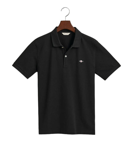 Gant, T-shirts, Gant - Black polo T-shirt
