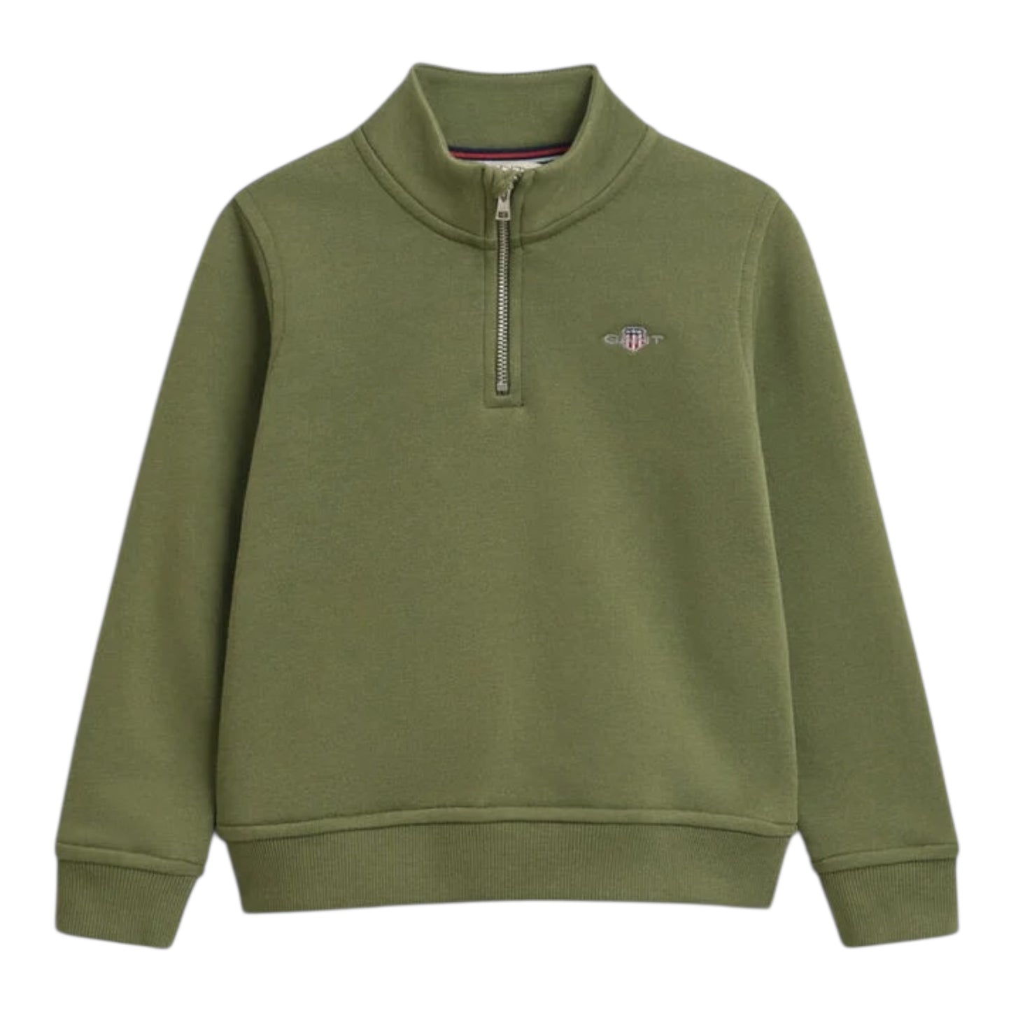 Gant - Shield, half zip sweatshirt, olive green