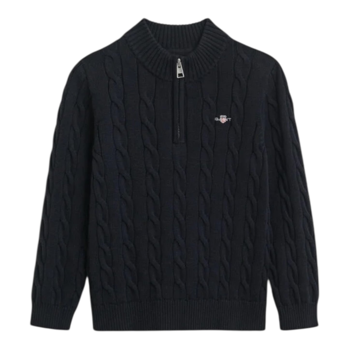 Gant - Navy, cable knit, half zip top, 2-8yrs