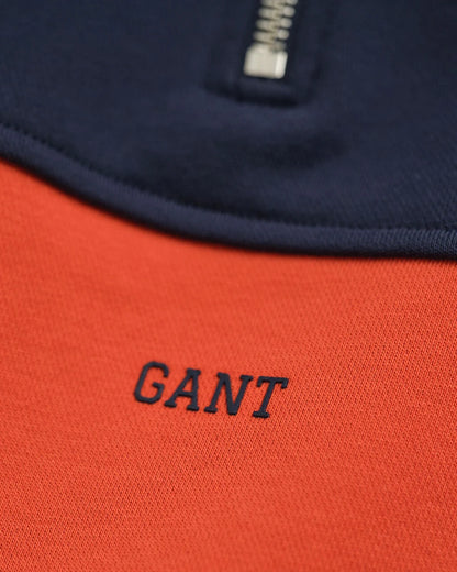 Gant -  Navy and orange half  zip top, 2-8yrs