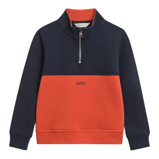 Gant -  Navy and orange half  zip top, 2-8yrs