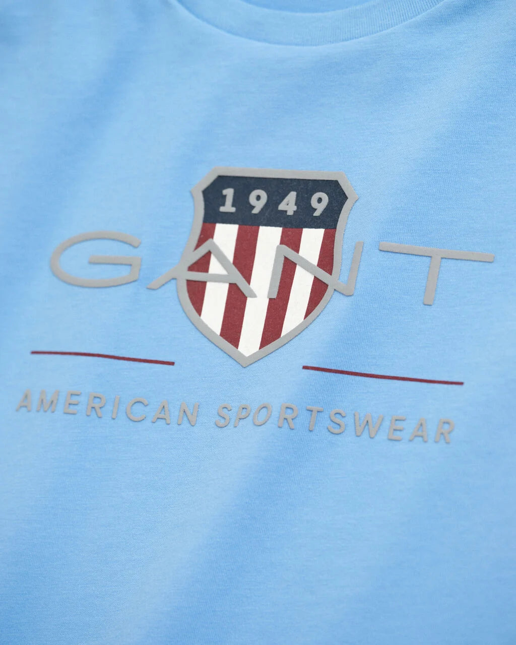 Gant - Blue long sleeved, shield print LS top,  2-8yrs