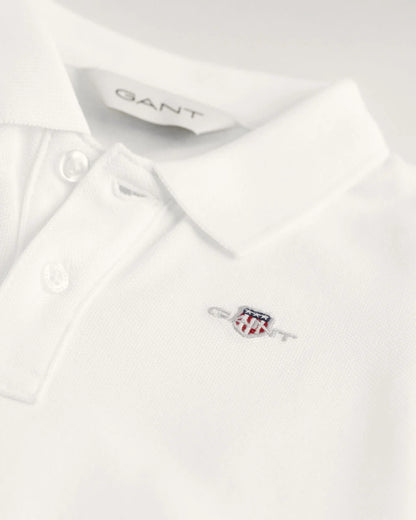 Gant - White long sleeved polo T-shirt, 6m-18m