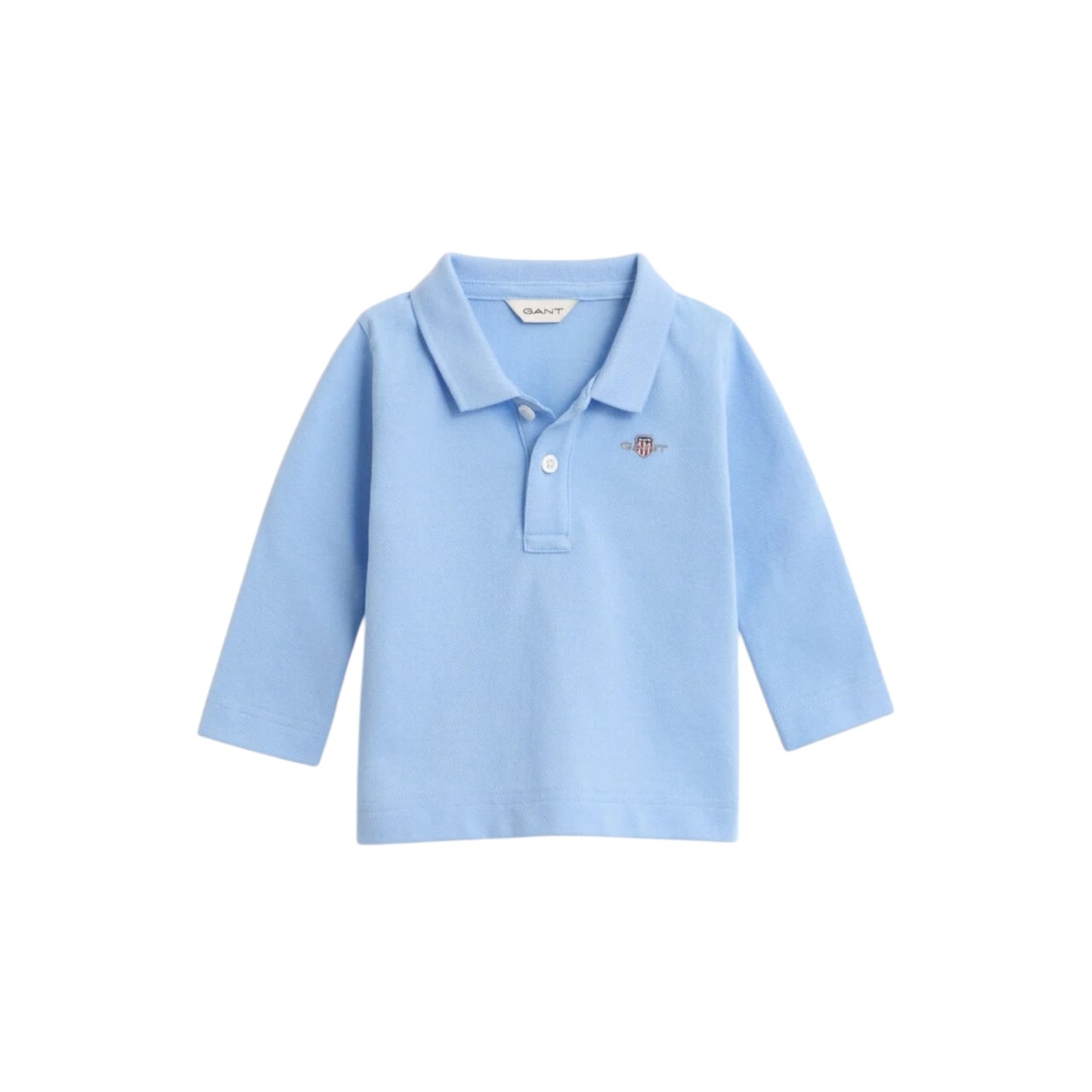 Gant - Light blue, long sleeved polo T-shirt, 6-18m