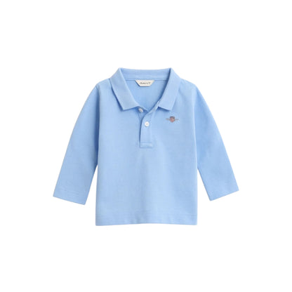 Gant - Light blue, long sleeved polo T-shirt, 6-18m