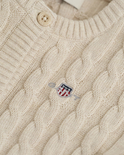 Gant - 2 piece cable knit outfit, top and bottoms, beige