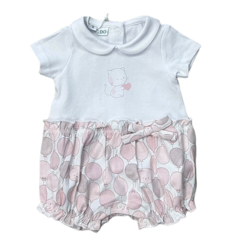iDO, 2 piece outfits, iDO - White and pink bubble, cat and balloon print