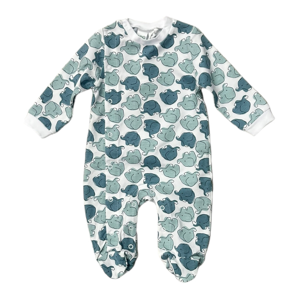 iDO, rompers, iDO - Sage romper with all over elephant print