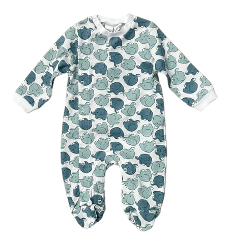 iDO, rompers, iDO - Sage romper with all over elephant print