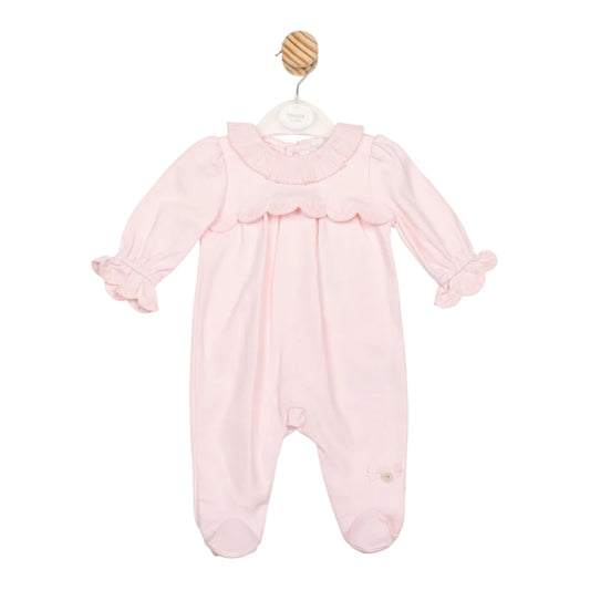 Mintini - Pink all in one, scallop bodice and cuffs