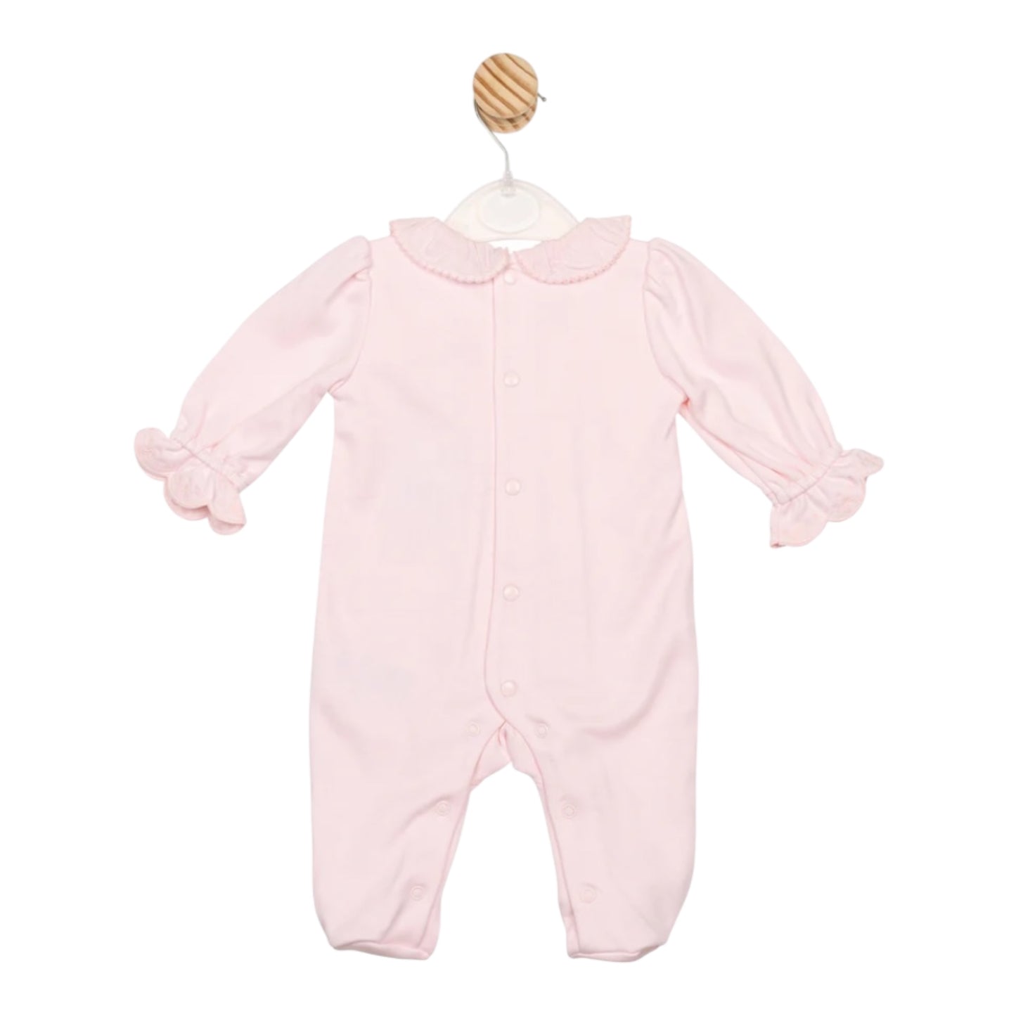Mintini - Pink all in one, scallop bodice and cuffs
