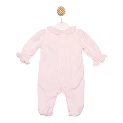 Mintini - Pink all in one, scallop bodice and cuffs