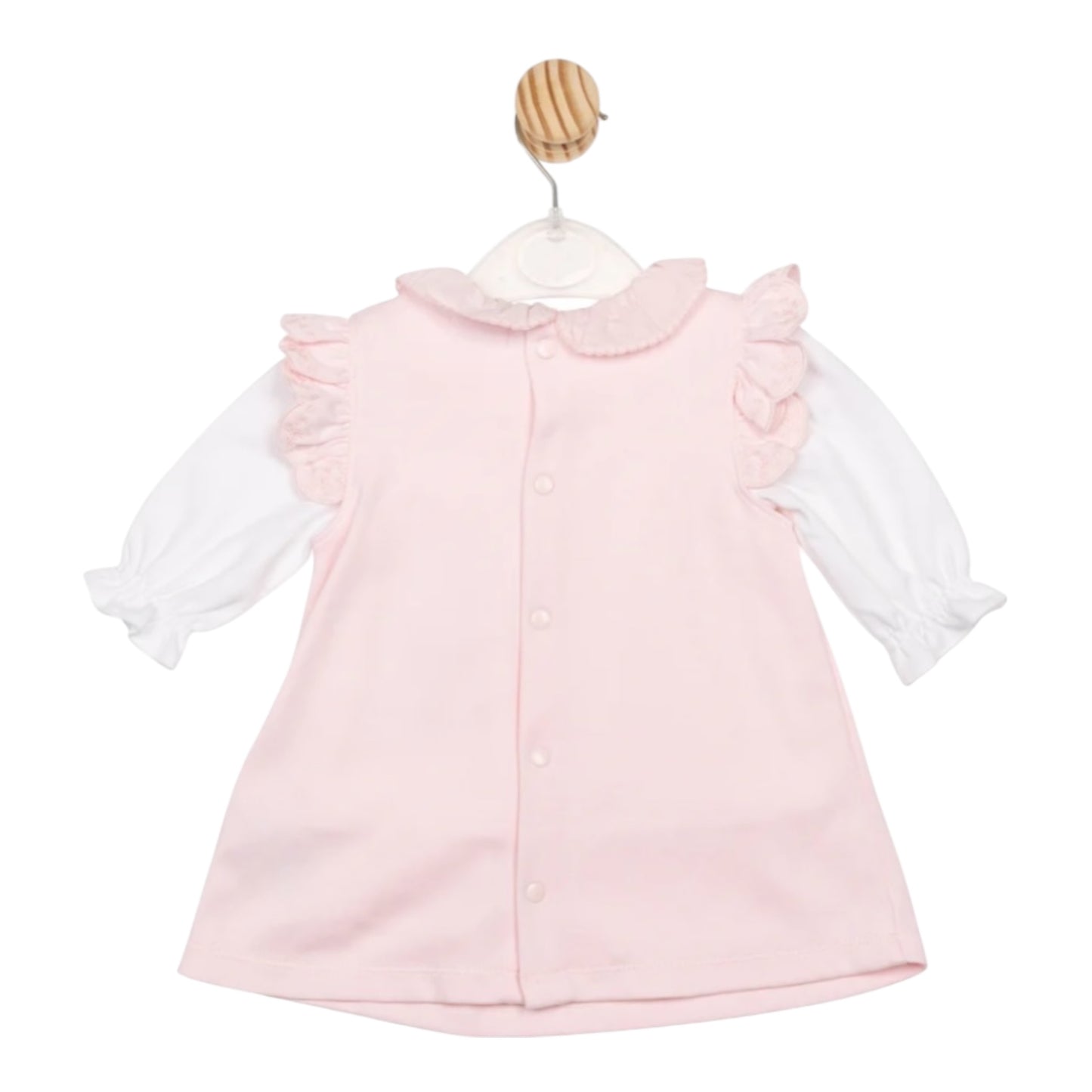 Mintini - Pink dress with mock white top underneath