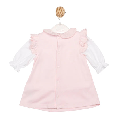 Mintini - Pink dress with mock white top underneath