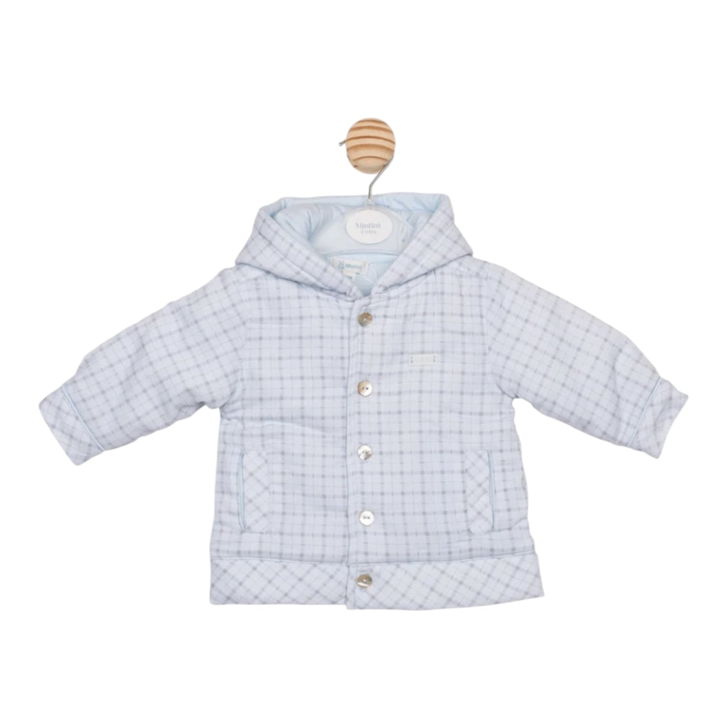Mintini - Pale blue padded jacket with hood