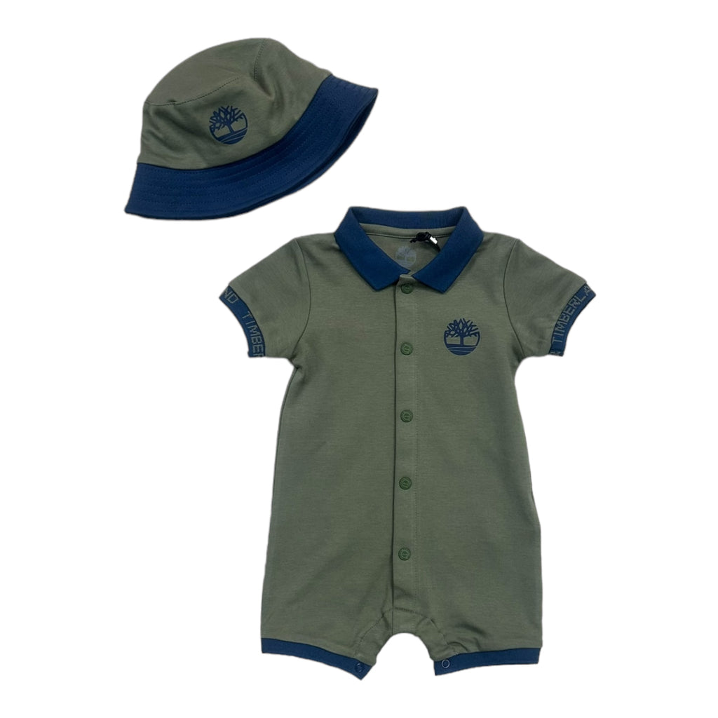 Timberland, Romper, Timberland - Romper and Hat, Green
