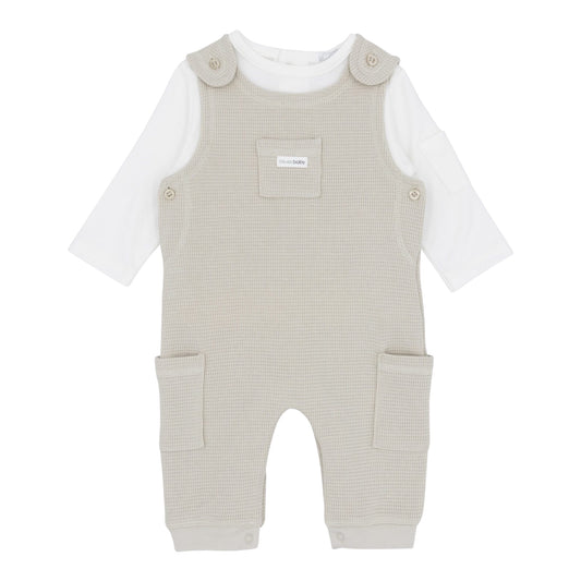 blues baby - Beige dungaree with white top