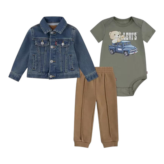 Levi’s - Boys 3 piece outfit, denim jacket, trousers and body T-shirt