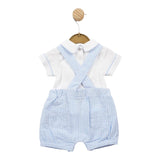 Mintini, All in ones, Mintini - blue and white check summer dungaree and white T-shirt