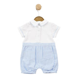 Mintini, All in ones, Mintini - Light blue and white check summer romper