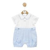 Mintini, All in ones, Mintini - Light blue and white check summer romper