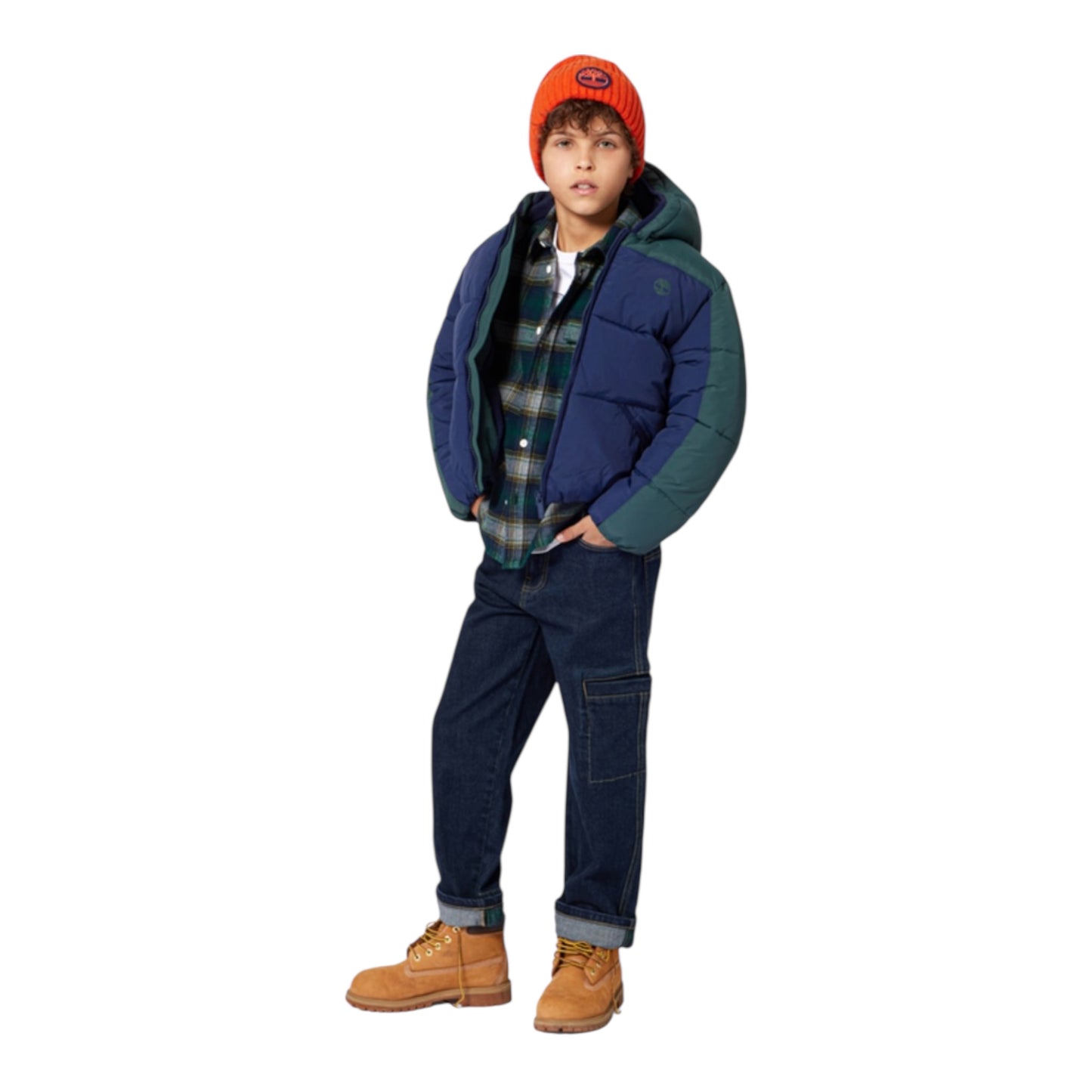 Timberland Coat, Navy/Green