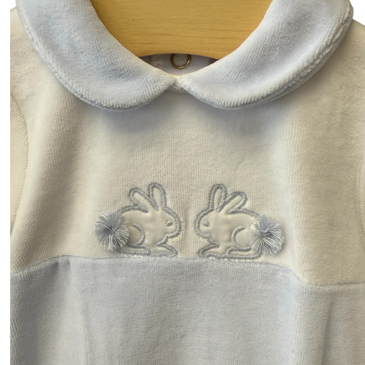 Deolinda - Velour romper, Blue/White