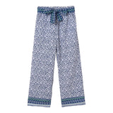 Mayoral - wide leg, blue and white patterned trousers