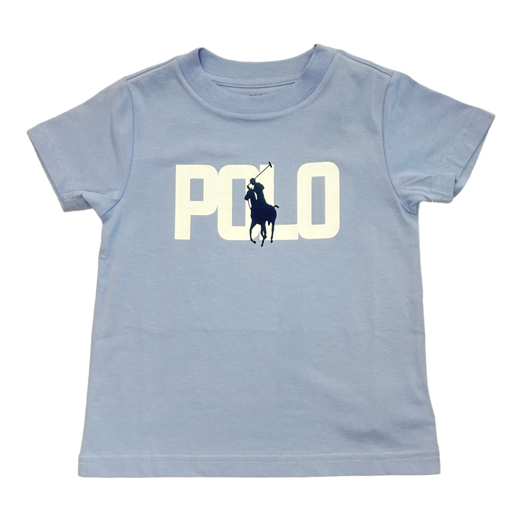 Ralph Lauren, Tops, Ralph Lauren - Crew neck Pale blue T-shirt with colour changing POLO front print