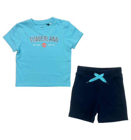Timberland, 2 piece shorts outfits, Timberland - 2 piece shorts and T-shirt outfit, blue, 18m - 3yrs