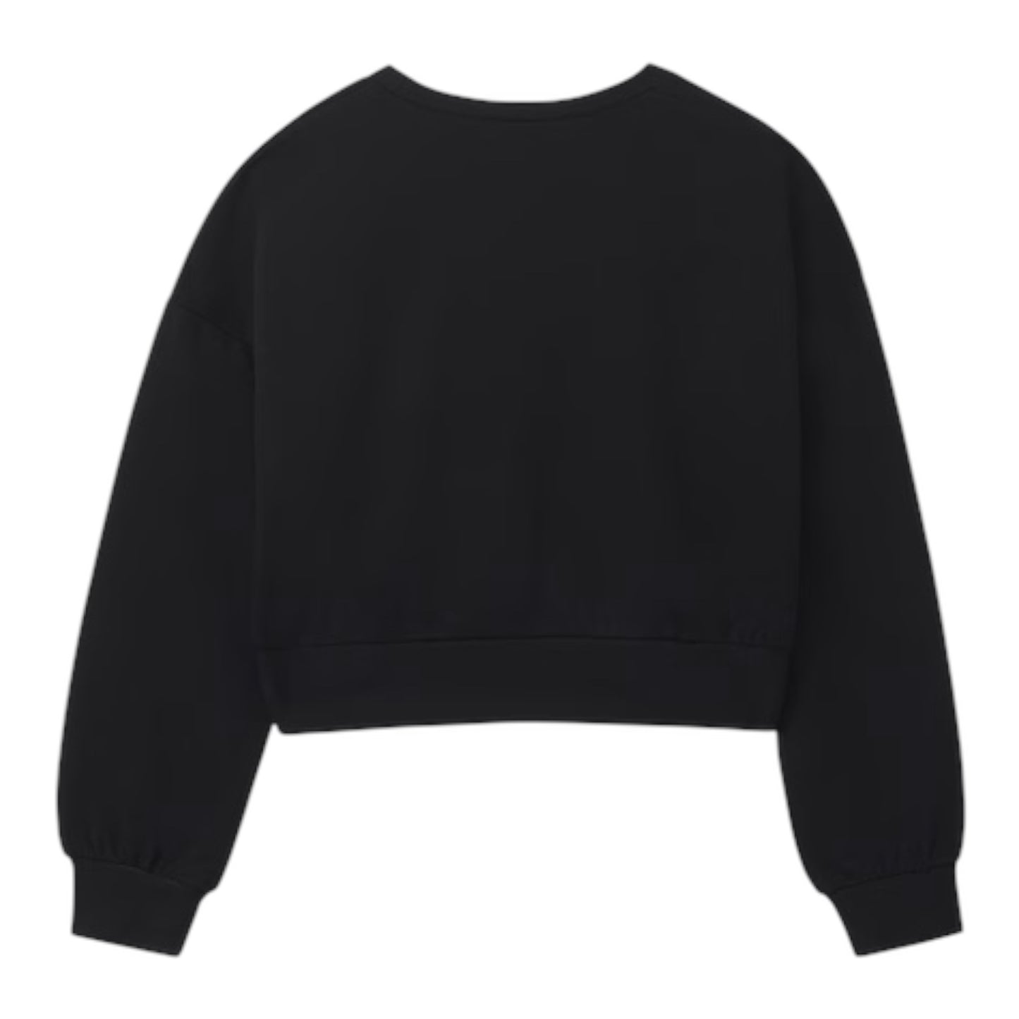 Mayoral - Black long sleeved crop sweat top, floral design on front