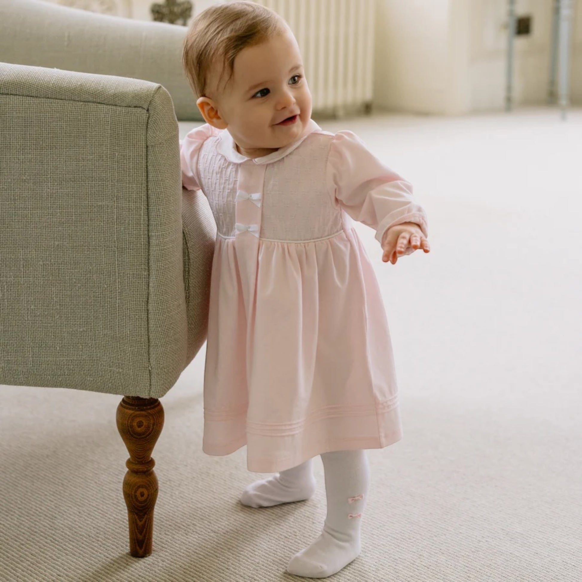 Emile et Rose - Light pink dress and tights, embroidered bodice, Hetti Betty Mckenzie Emile et Rose - Light pink dress and tights, embroidered bodice, Hetti Betty Mckenzie