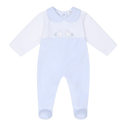 Deolinda - Velour romper, Blue/White