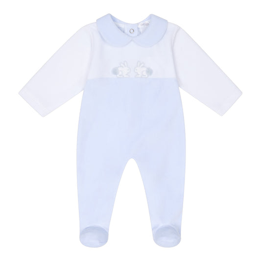 Deolinda - Velour romper, Blue/White