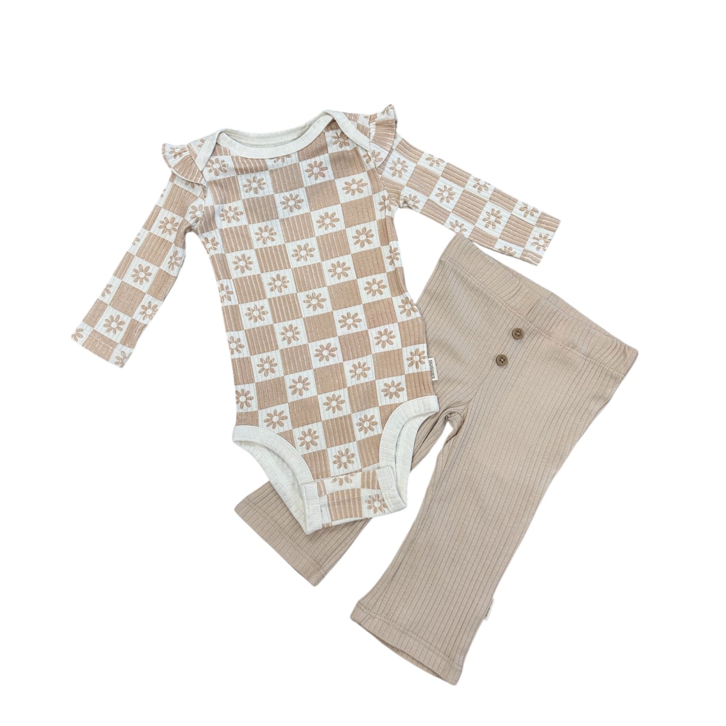 Huggies - Beige ribbed set