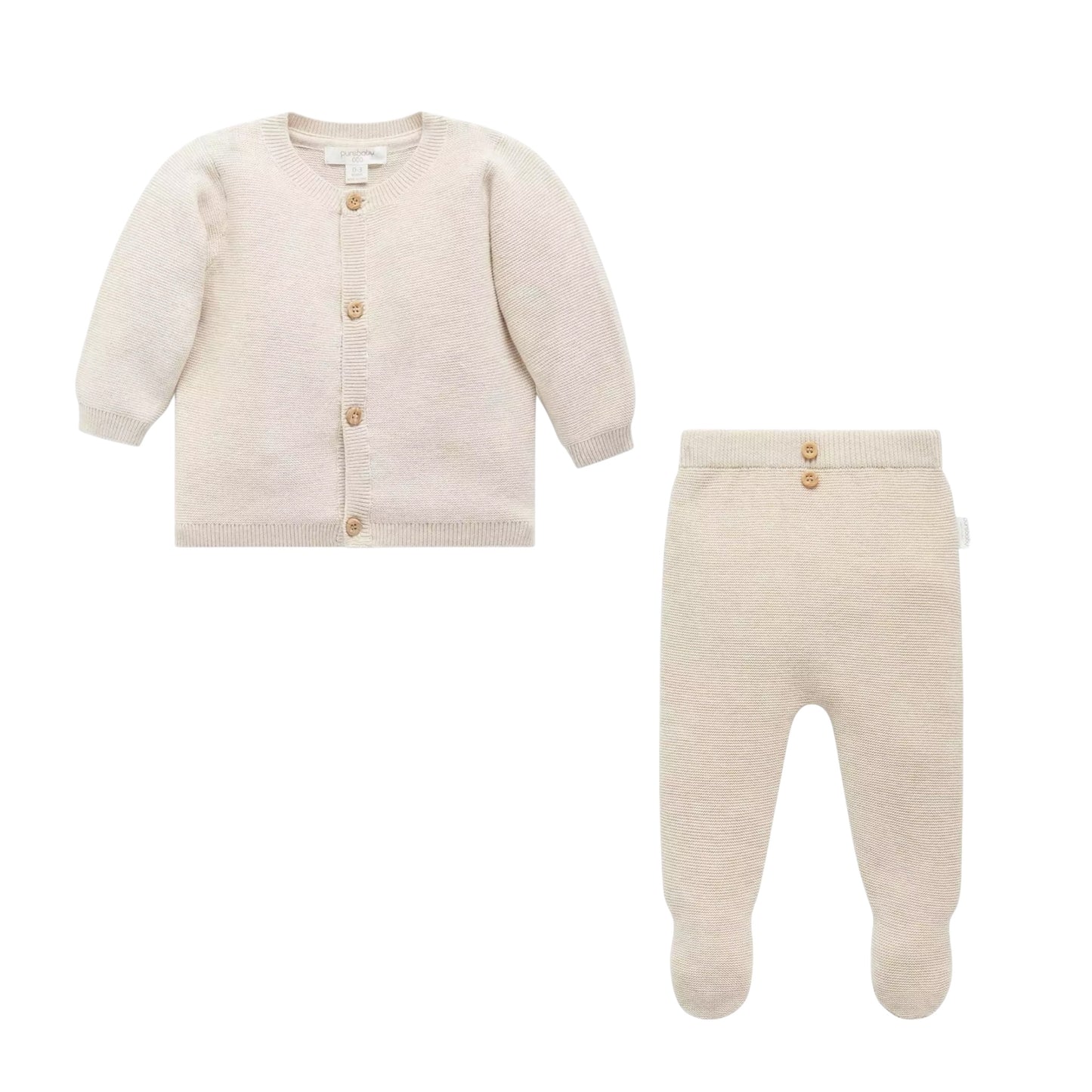 purebaby - 2 Piece knitted set, wheat