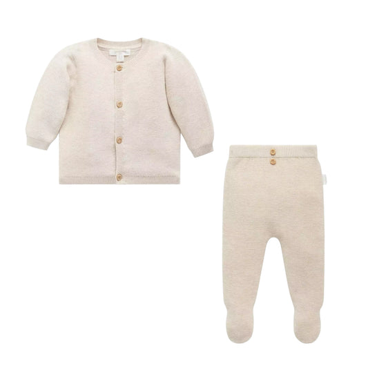 purebaby - 2 Piece knitted set, wheat